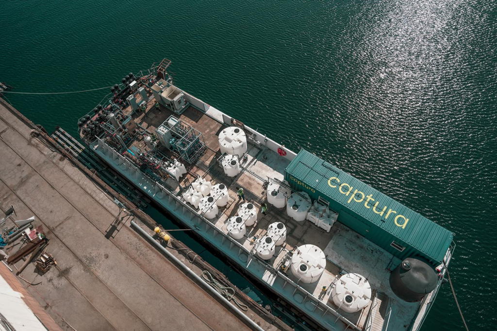 A small vessel containing the equipment that Captera uses.